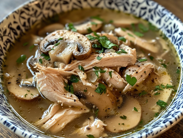 Delicious Rotisserie Chicken Mushroom Soup
