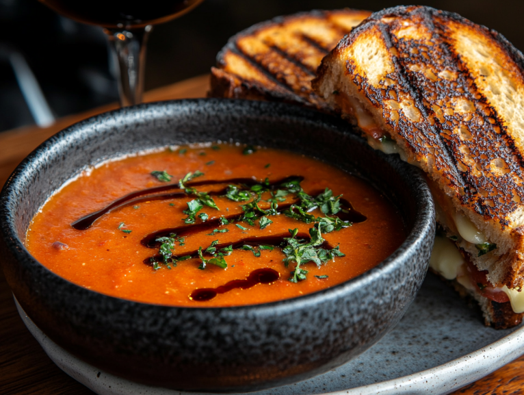 delicious Grilled Cheese and Tomato Soup