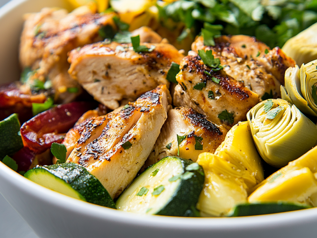 Chicken, Zucchini, and Artichoke Salad