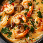 Thai Shrimp Mushroom Coconut Noodle Soup