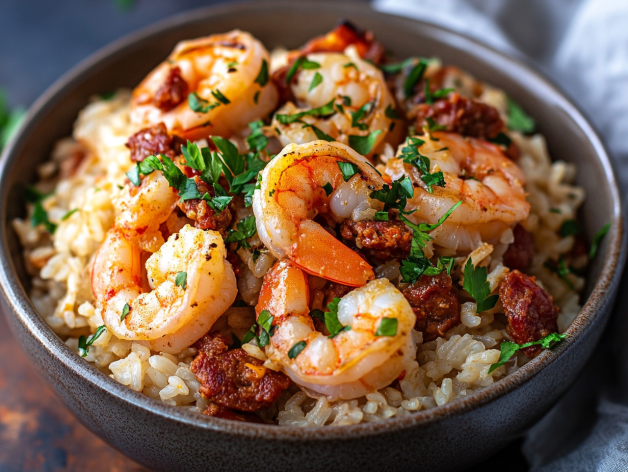 Rice Cooker Garlic Shrimp with Chorizo